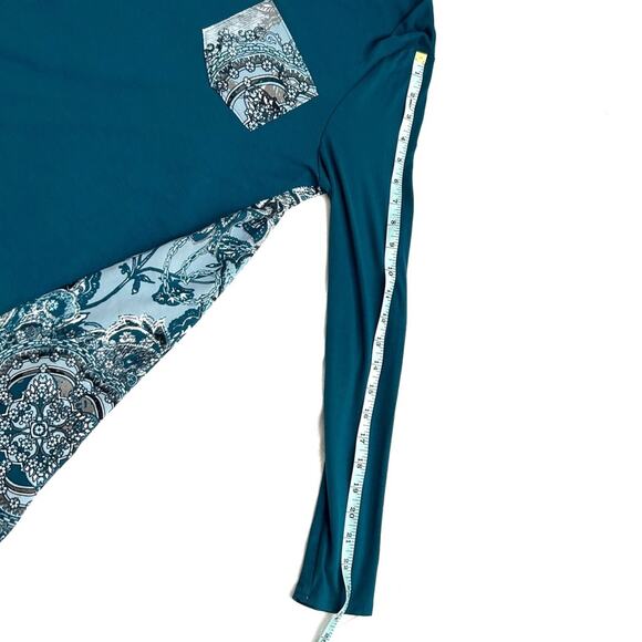 Chico’s Blue Multicolor Paisley Floral Woven Back Tunic Top, Size 1=Small - Picture 11 of 14